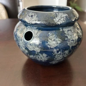 The Violet Pot 1997 Vintage Self Watering Planter Blue Glaze African Planter - Picture 1 of 5