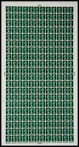 9D Machin Full Sheet 2 No Dot 2 Band UNMONTIERT POSTFRISCH/MNH - Bild 1 von 1
