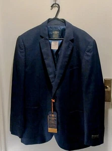 Hammond & Co By Patrick Grant Mens Navy Check Wool Suit Jacket & Waistcoat 44/46 - Picture 1 of 24