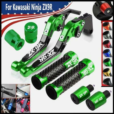 For Kawasaki Ninja ZX9R 1998-2003 Handlebar Hand Grips End Caps Clutch Levers Foto 1 de 4
