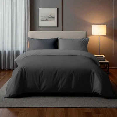 Copripiumino Duotto 4 Stagioni Antracite e Nero - Microfibra Morbida e Traspiran - Immagine 1 di 4