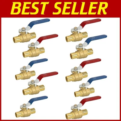 Reliable 10-Pack of 3/4" Hot & Cold Brass Shut Off Valves - Max Pressure 400 PSI - Image 1 of 4