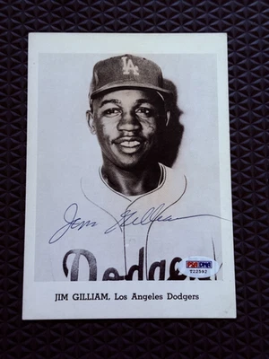 Jim Gilliam 1962 autógrafo firmado 5x7 Jay Publishing Dodgers paquete de imágenes JSA Foto 1 de 3