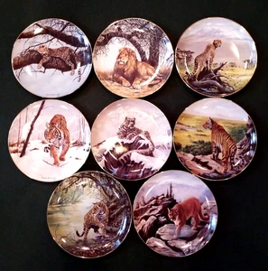 Complete Series Set Big Cats of The World All 8 Plates of The Collection - Picture 1 of 12