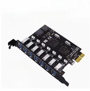 PCI-E 1X to 7 Ports USB 3.0 PCI Express Expansion Card Adapter Hub 5Gbps NEW - Picture 1 of 5