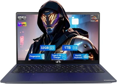 NIMO 15.6 Gaming Laptop AMD Ryzen 5 6600H 16/32GB RAM 512GB/1TB SSD 4.5GHz Win11 - Image 1 of 4