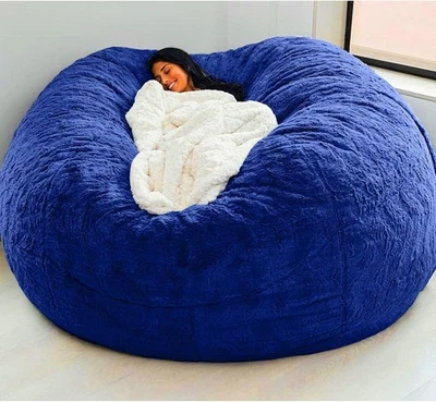7FT Giant Bean Bag Sofa Living Room Chair Memory Soft Protect Cover No Filling - Image 1 of 4