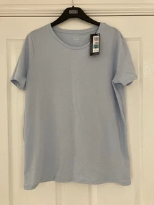 New Baby Blue T-shirt From M&S. Size 14. 100% Cotton - Picture 1 of 3