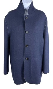 Men's Maurizio Baldassari Navy Wool Cashmere Blend Jacket Size 52 - Picture 1 of 5
