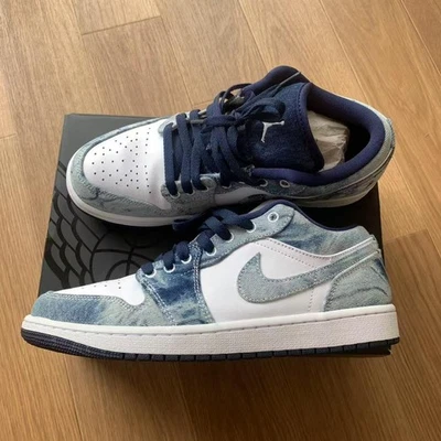 Men 9.5US Nike Air Jordan 1 Low Washed Denim - Image 1 of 4
