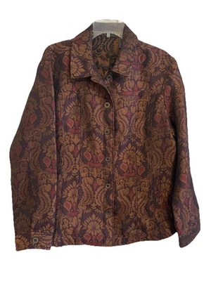 Chico's Additions 3 Women's Brown Paisley Long Sleeve Blazer Jacket sz. XL/16 - Image 1 of 4