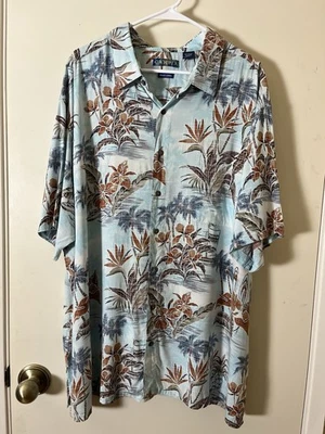 Camisa CAMPIA Easy Care Para Hombre 3XL Manga Corta Cuello Hawaiano Algodón Rayón Foto 1 de 4