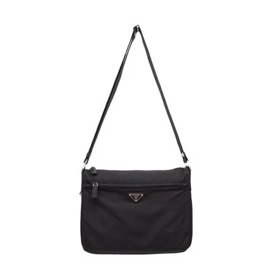 Prada Triangle Logo Tessuto Nylon Black Crossbody Camera Bag - Image 1 of 4