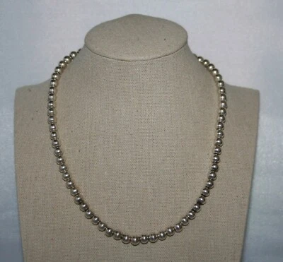 Collar de bolas de cuentas de plata de ley Silpada de 6 mm N1100 Foto 1 de 4
