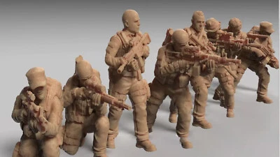 1/35 Scale Jungle Seal Team Soldiers 8 Figures Unpainted Resin Model - Image 1 of 3