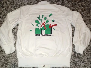 Vintage Rare 80s 1984 MTV Music Video Television Cotton Bomber Jacket Small - Picture 1 of 11