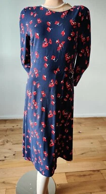 PHASE EIGHT FLORAL DRESS UK 14 US 10 RED BLUE 97% VISCOSE 3% ELASTANE - Image 1 of 4