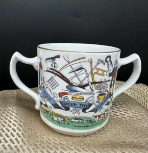Vintage Farmer 'God Speed The Plough' Loving 2 Handle Mug Cup Unbranded - Picture 1 of 5