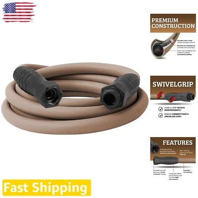 Durable 10ft SwivelGrip Garden Hose - Flexible & Stylish Brown Mulch Design - Image 1 of 4
