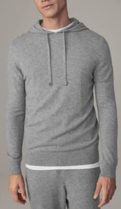 EUC Strellson Luka Lambswool Hoodie Gray Melange Premium Swiss Brand Pullover - Picture 1 of 12