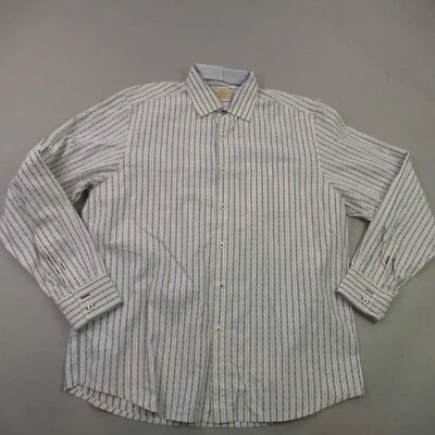 Camisa Tommy Bahama Mujer Grande Manga Larga Botón Frontal Rayas Ligera Foto 1 de 4