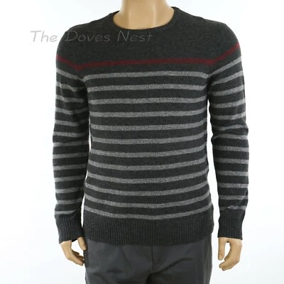 URBAN PIPELINE Hombre Joven GRANDE Carbón GRIS INGENIERO SUÉTER A RAYAS Gris Rojo Foto 1 de 4