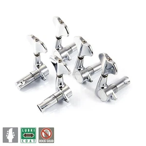 NEW Gotoh GB707 5-Strings Bass Machine Heads Tuner Set L3+R2 w/ Screws - CHROME - Picture 1 of 3