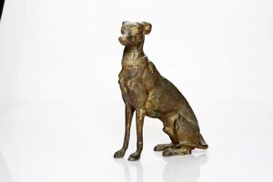 Antique Old Brass Decorative 2 Dog Statue Sculpture Figurine