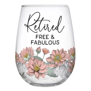 Wine Glass Drinking Cup Glasses, 20 Ounce, Retired, Free & Fabulous - 4 Pack - Picture 1 of 1