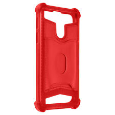 Universal shock absorbing case for 4.7" – 5.0" Smartphones + card slots – Red