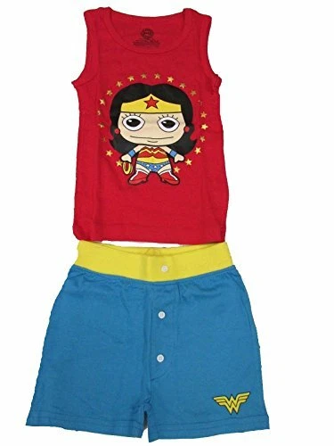 DC Comics Original Niña Mujer Maravilla Pijama Pantalones Cortos Conjunto, Talla 4-5 Foto 1 de 1