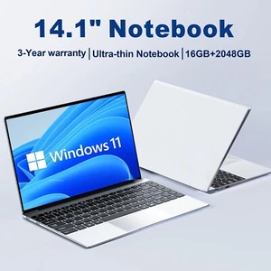 Laptop Ultra Slim 14,1" RAM 16GB SSD 2TB FULL HD Intel N3700 Windows 11 Pro - Bild 1 von 11