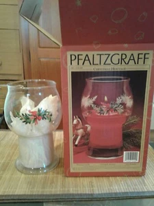 1995 Pfaltzgraff Christmas Heritage Floating Candle Holder Glass ~ Holly Berries - Picture 1 of 4