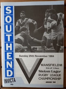 Southend Invicta v Mansfield Marksman - 12 Apr 1985 Div 2 - Programm/Teambogen - Bild 1 von 2