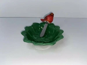 Red Bird Spreader with Green Matching Dip Bowl/plate. - Picture 1 of 12