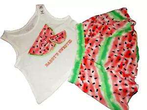 7L NWT 12-18M The Children's Place WATERMELON DAD Tank Top Skort Set Outfit - Picture 1 of 2