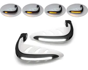 White Handguards with LED Indicators and DRL for Ducati Multistrada 950 1200 - Picture 1 of 8