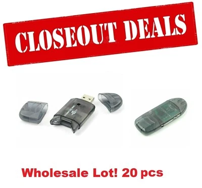20x USB 2.0 Reader for SD HC SDHC Adaptor Memory Card Writer Adapter Portable - Image 1 of 4