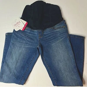 Isabel Umstandsjeans Crossover Panel dünne kurze blaue Jeans mit Power Stretch. Neu! - Bild 1 von 11
