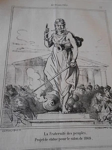 Caricature 1869 La fraternité des peuples projet de statue - Picture 1 of 1
