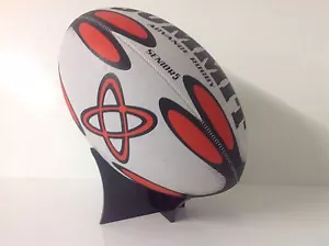 ESPOSITORE ACRILICO, PERSPEX, PALLINE DA RUGBY, SUPPORTO AUTOREPHED, NERO, MADE IN UK - Foto 1 di 4