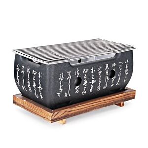 Japanese Style Rectangular Aluminum Alloy Hibachi Barbecue Grill Charcoal Stove