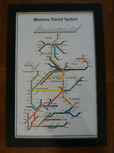 Game of Thrones Westeros Transit System Underground Framed Art Print - 19 x 13"