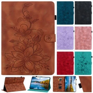 For iPad 5 6 7 8 9 10th Gen Air Pro Mini Case Flower Leather Shockproof Cover - Picture 1 of 56