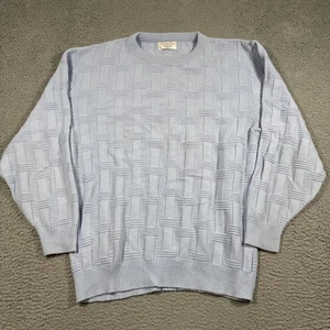 Suéter Vintage Christian Dior Talla XL Azul Bebé Abuelo Papá Geométrico Acrílico - Imagen 1 de 8