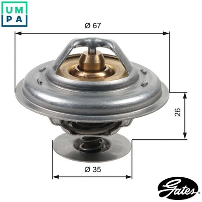 THERMOSTAT COOLANT TH13287G1 FOR VW SANTANA CARAVELLE/TRANSPORTER/IV/Bus/Mk 1.9L - Image 1 of 4
