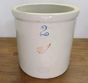 Vintage Red Wing # 2 galloni Crock Union Stoneware CO. Small Wing Minnesota - Foto 1 di 10