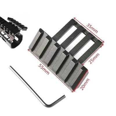 45 Degree Low Profile Offset Picatinny Quad Rail Mount Top 5 Slot Adapter - Image 1 of 4