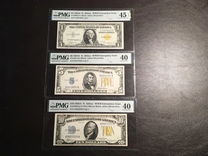Set Of 3 Higher Grade North African Notes PMG 45EPQ 2 Notes PMG 40 Nice Set - Picture 1 of 7