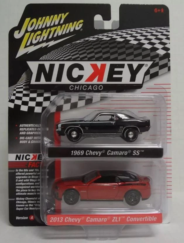 JOHNNY LIGHTNING, CHEVROLET Camaro SS 1969 nero e CHEVROLET Camaro ZL1 cabrio... - Immagine 1 di 1
